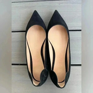 M.Gemi Women’s Suede Pointed Toe Black‎ Flat Size 40.5